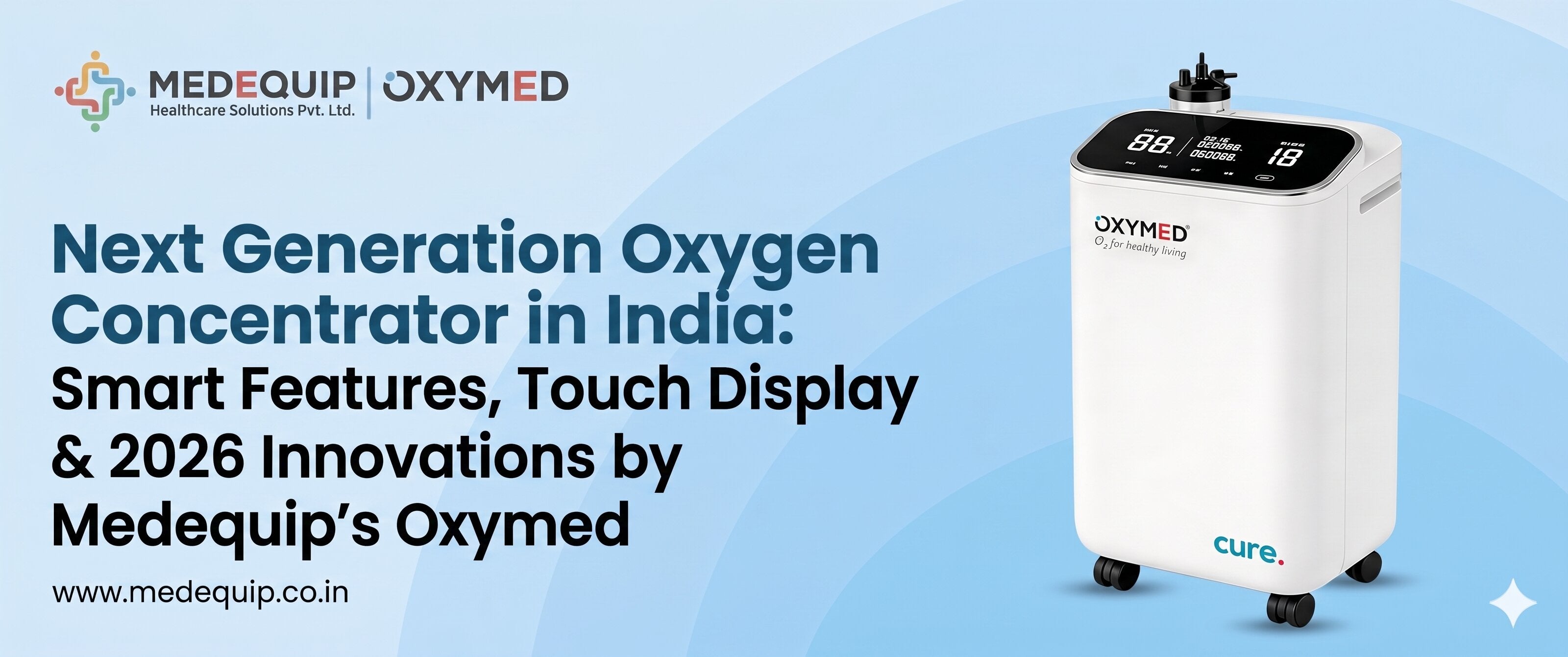 Next Generation Oxygen Concentrator in India: Smart Features, Touch Display & 2026 Innovations by Medequip’s Oxymed