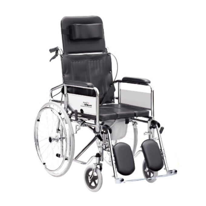 Deluxe Reclining Wheelchair with Commode Main image