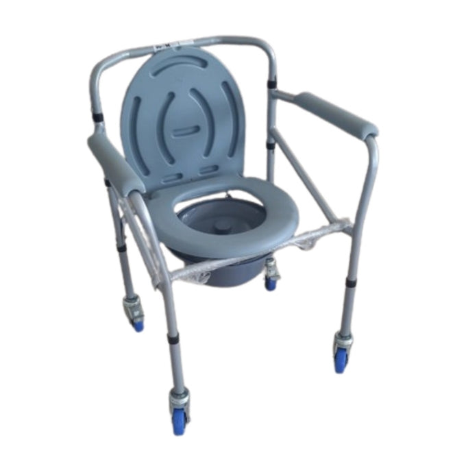 Commode Chair Height Adjustable with Wheel Main image