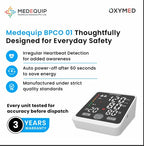 Oxymed Fully Automatic Digital Blood Pressure Monitor for Home Use – Upper Arm BP Machine with Large LED, Memory Storage & Hypertension Indicator